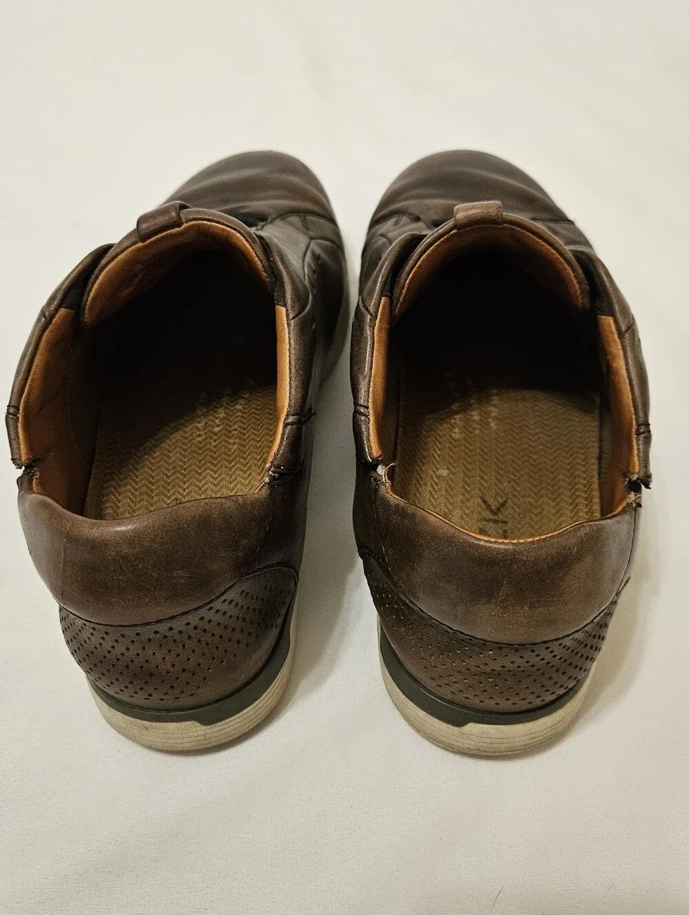 Men’s 10.5W Kizik New York Fast Slip On Brown Leather Shoes Casual Shoes *Read*